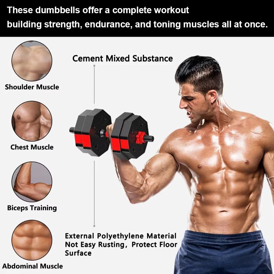 Adjustable Dumbbell to Barbell Fitness Set