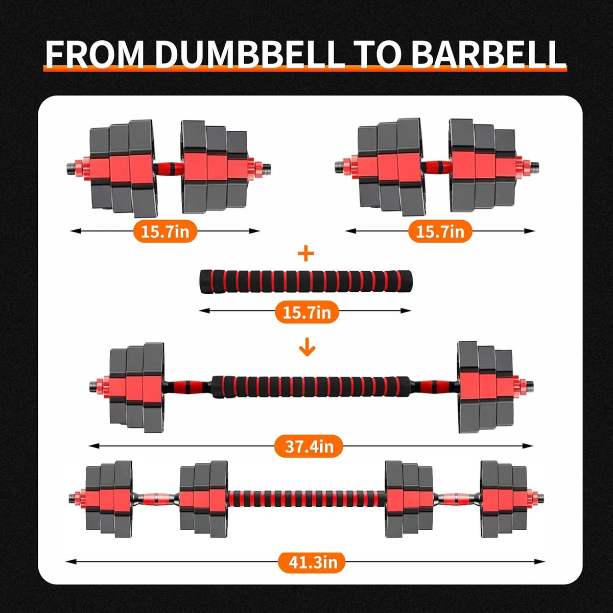 Adjustable Dumbbell to Barbell Fitness Set