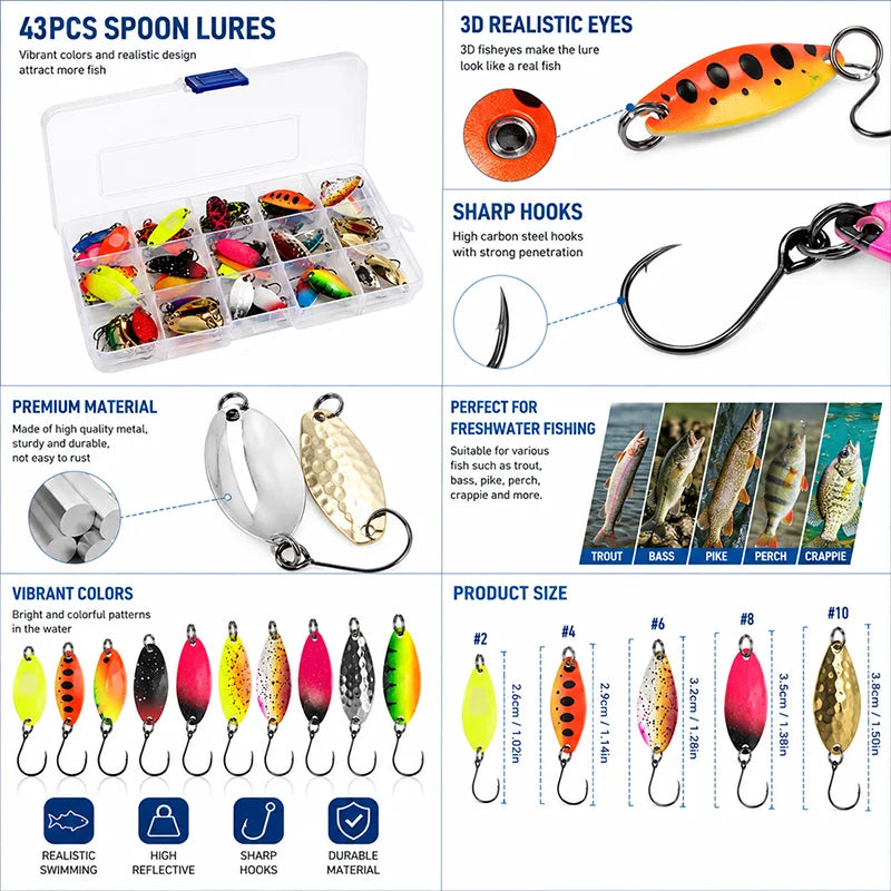 Professional Multi-Color Sequined Metal Lure Set,