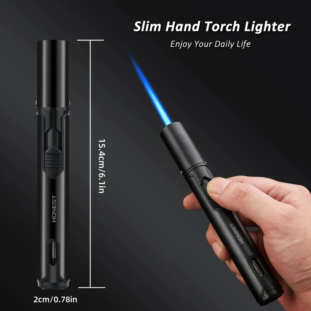 2/4PCS Butane Torch Lighters Windproof Long Jet Flame Refillable Pen Lighter Adjustable