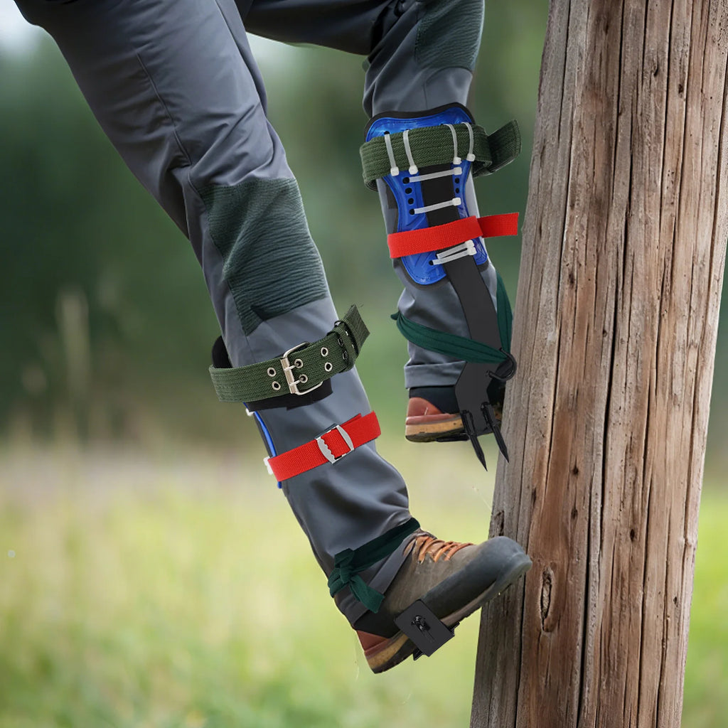Tree Climbing Tools Set, Heavy Duty Carbon Steel Climbing Spikes with Safety Belt and Rope,