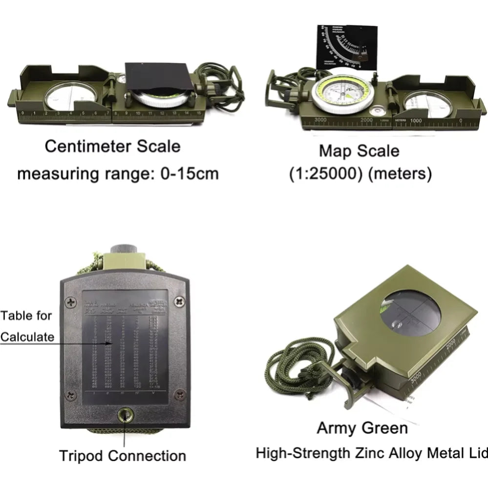 High Precision Outdoor Survival Military Compass