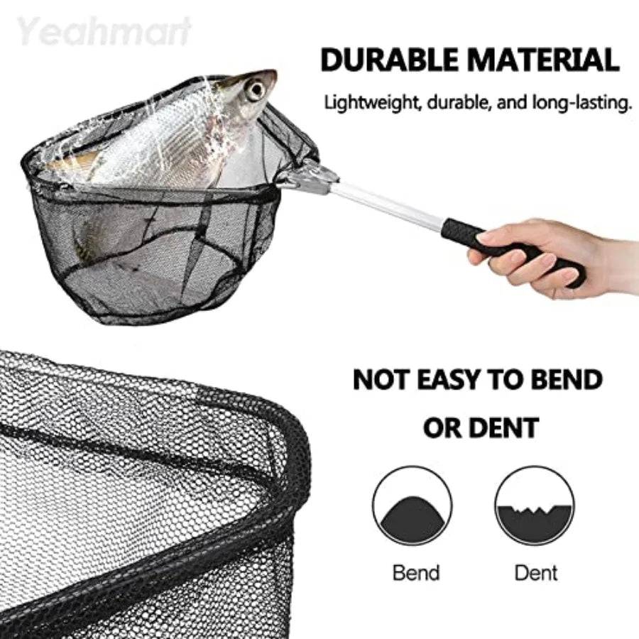 Fishing Landing Net with Telescopic Aluminum Handle Pole