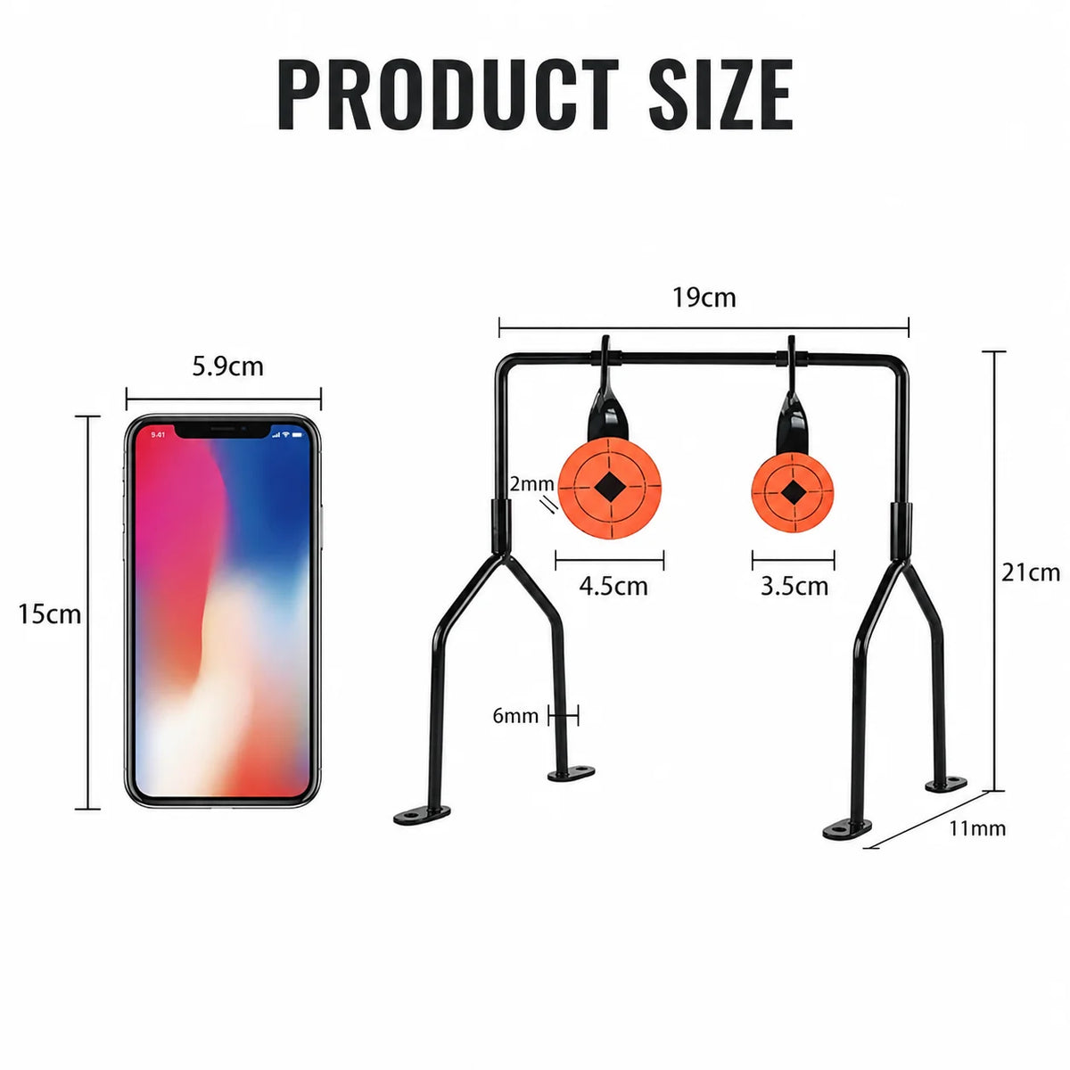 Self‑Reset Spinning Metal Target Stand