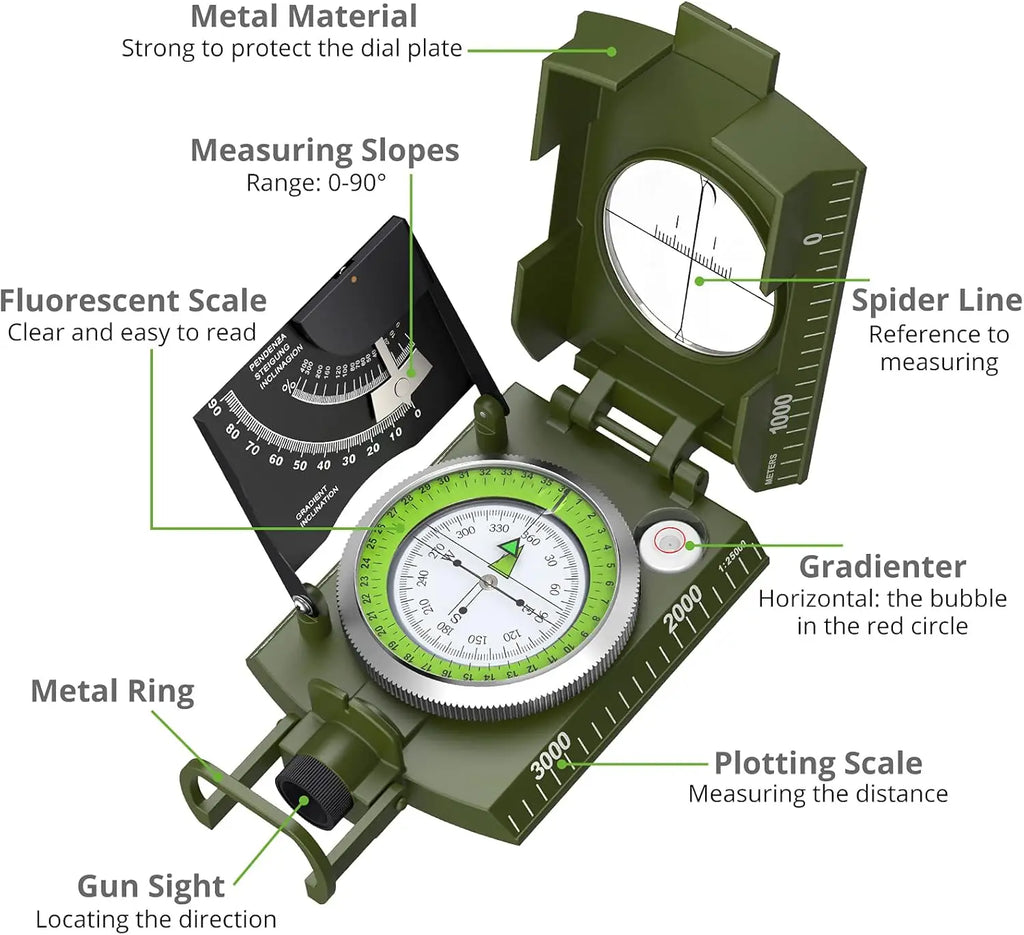 High Precision Outdoor Survival Military Compass
