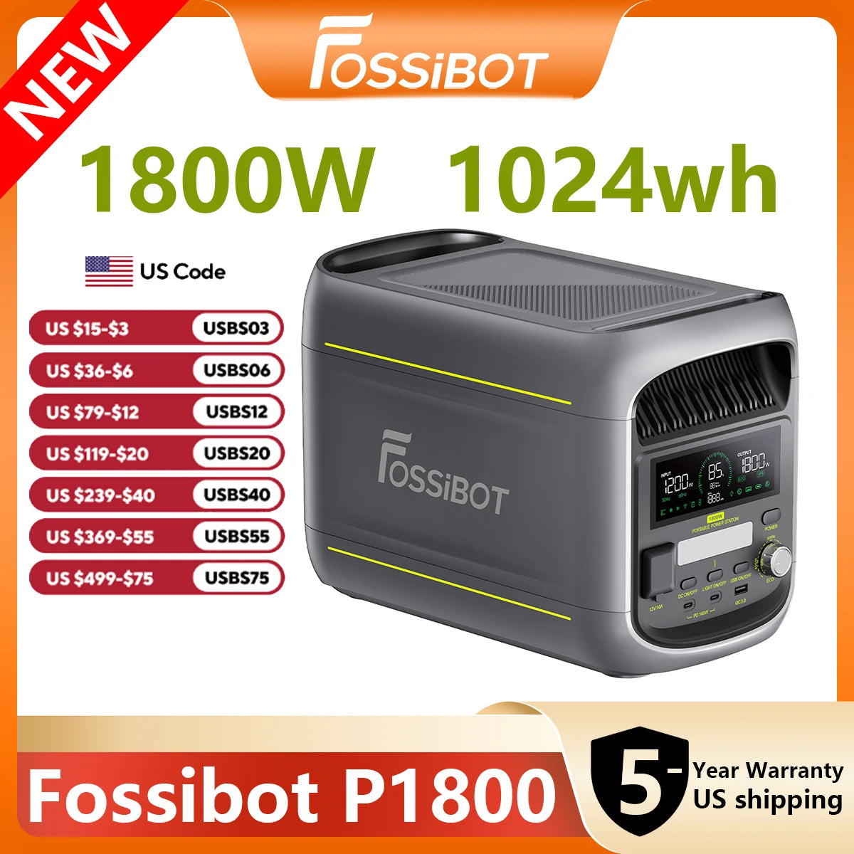 FOSSiBOT F1800 Portable Power Station