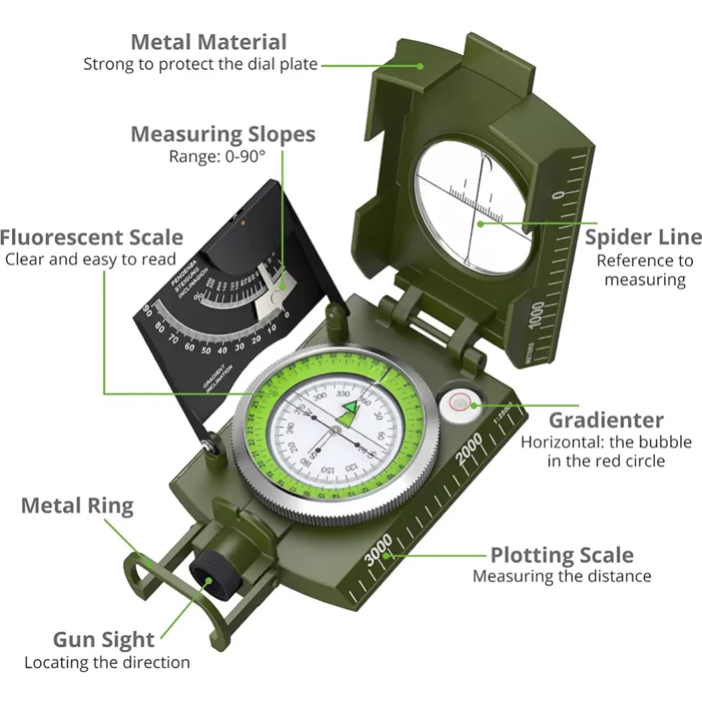 High Precision Outdoor Survival Military Compass