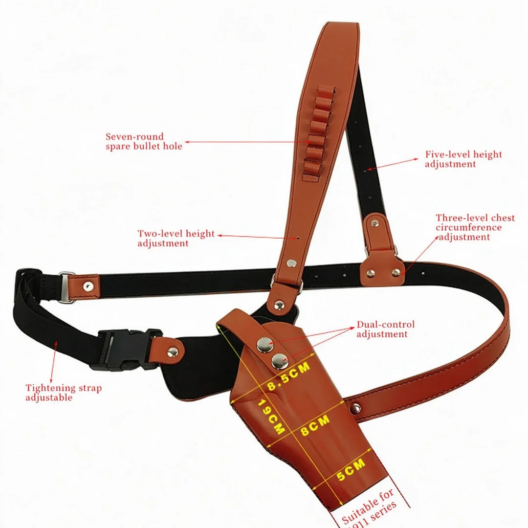 Tactical Underarm Shoulder Holster PU Leather Adjustable Strap Universal Concealed Carry Pistol Holster for Outdoor Hunting