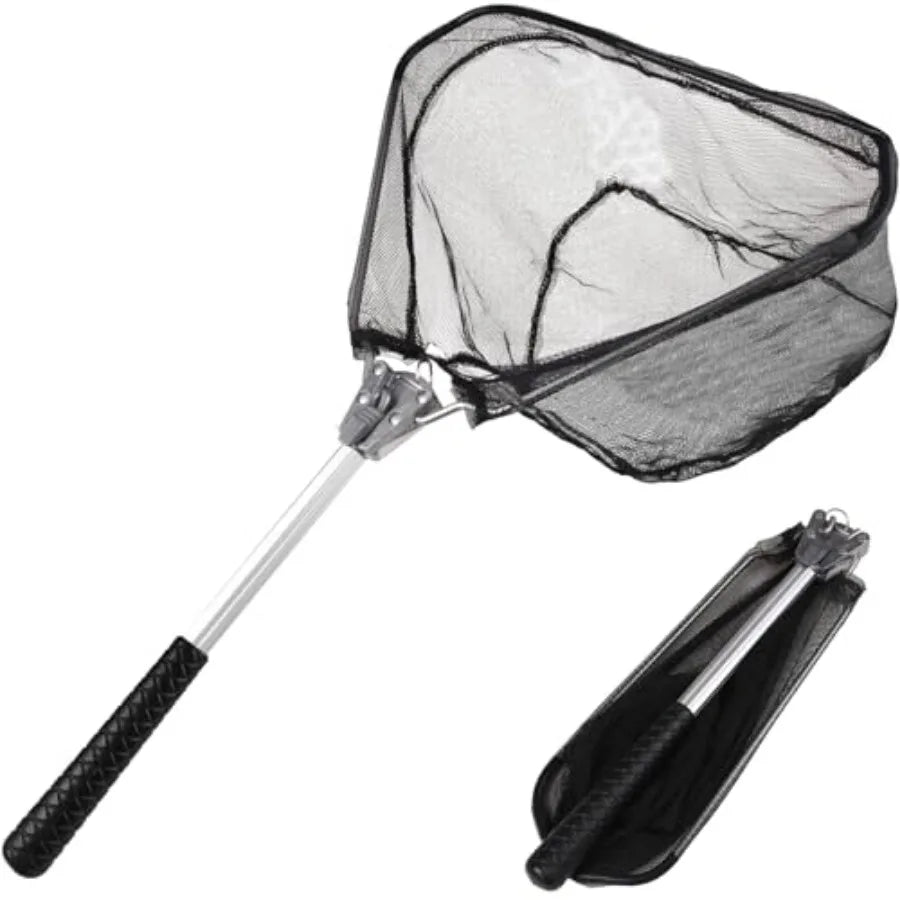 Fishing Landing Net with Telescopic Aluminum Handle Pole