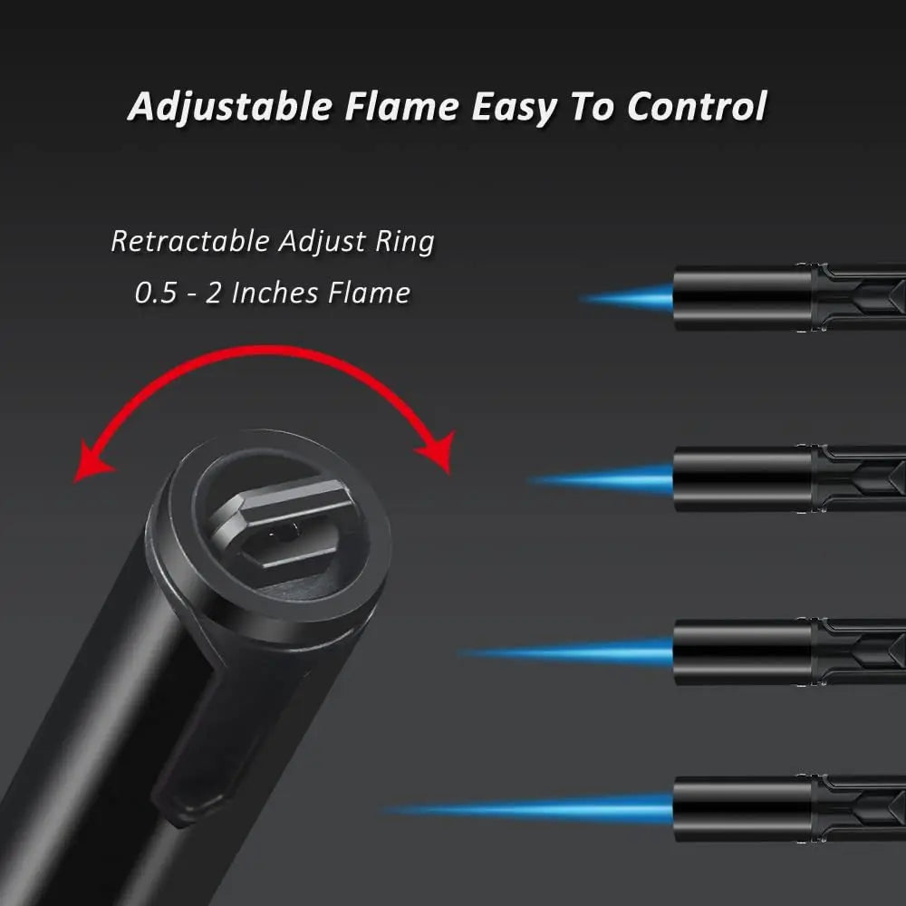 2/4PCS Butane Torch Lighters Windproof Long Jet Flame Refillable Pen Lighter Adjustable