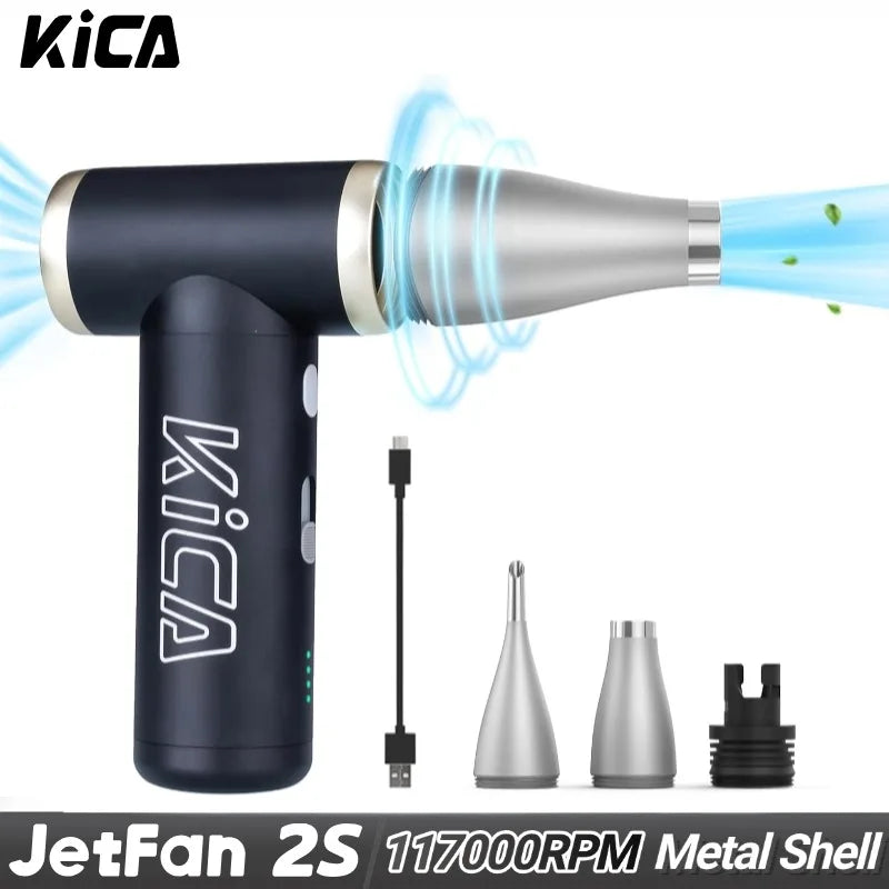 KiCA JetFan 2S Portable Air Blower 117000RPM Rechargeable Mini Fan,