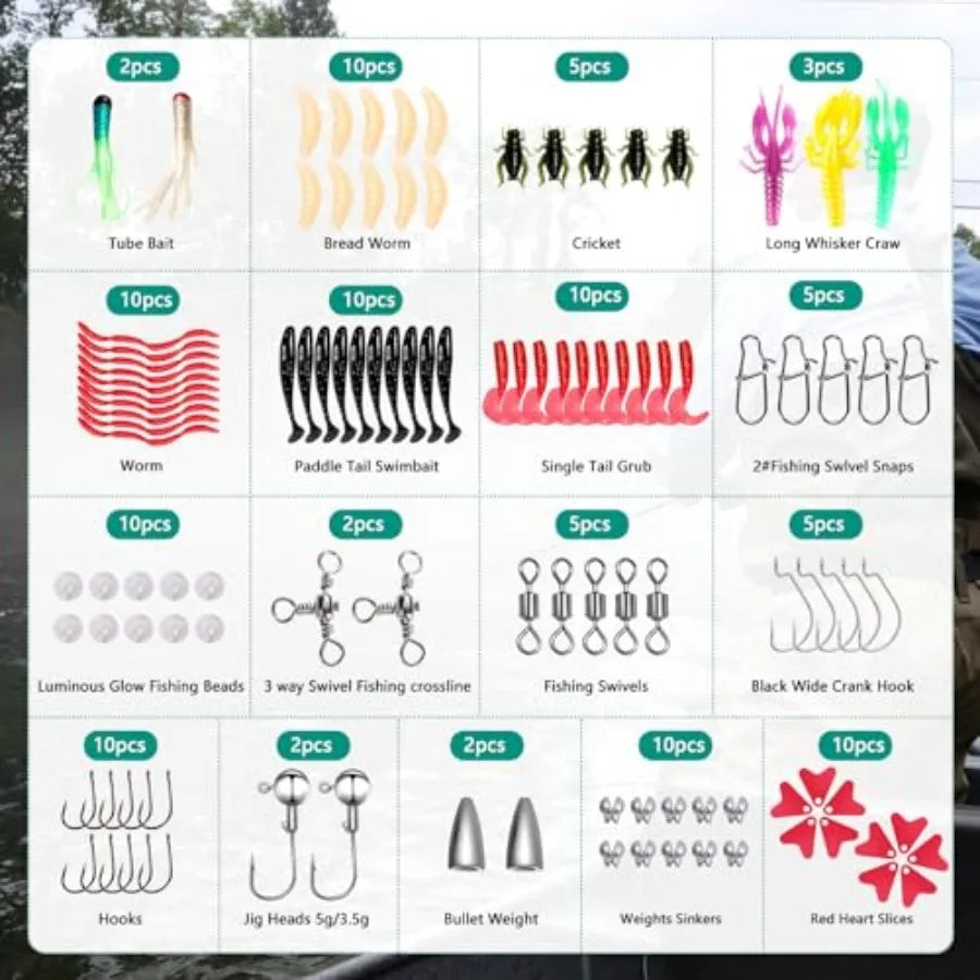 Fishing Lures - Tackle Box with Tackle Included,