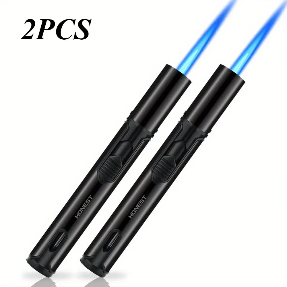 2/4PCS Butane Torch Lighters Windproof Long Jet Flame Refillable Pen Lighter Adjustable