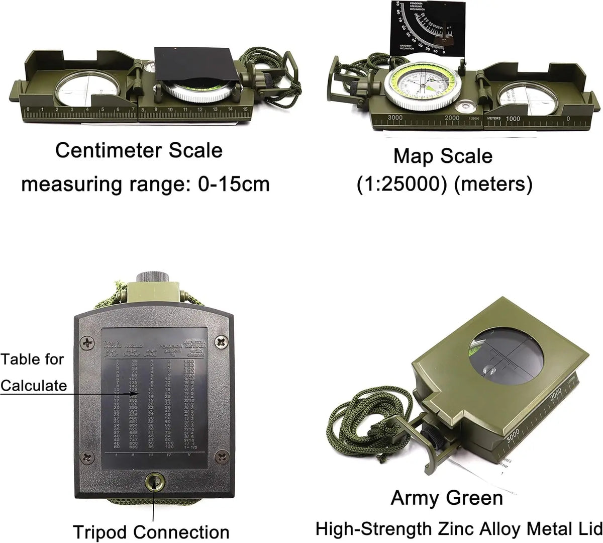 High Precision Outdoor Survival Military Compass