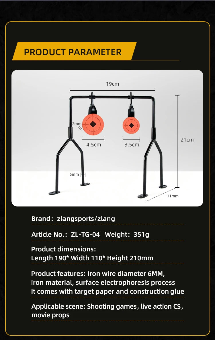 Self‑Reset Spinning Metal Target Stand