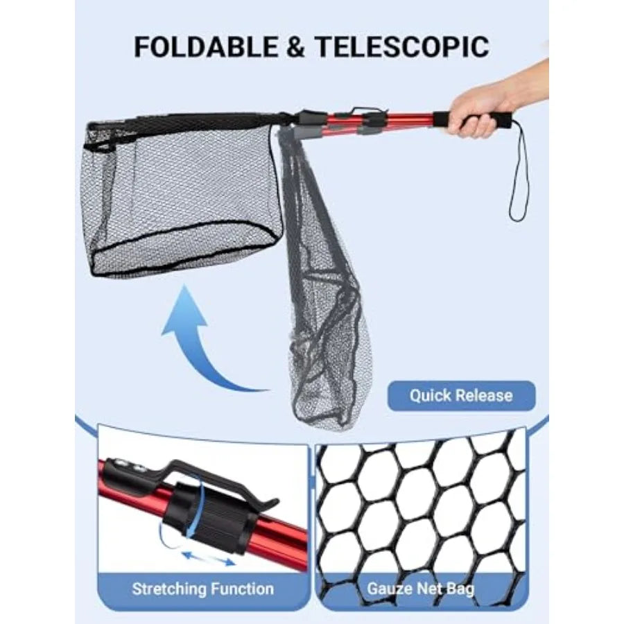 Upgraded Foldable Floating Fishing Net,