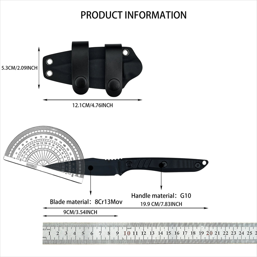 Outdoor Straight Knife EDC Jungle Adventure Climbing Knives G10 Handle