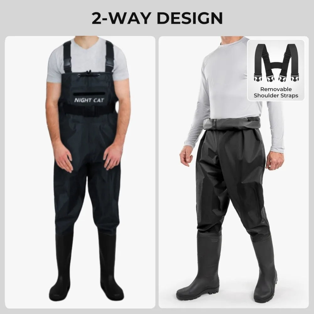 Night Cat Waterproof Fishing Waders: Hunting Chest Waders with Bootfoot and Belt