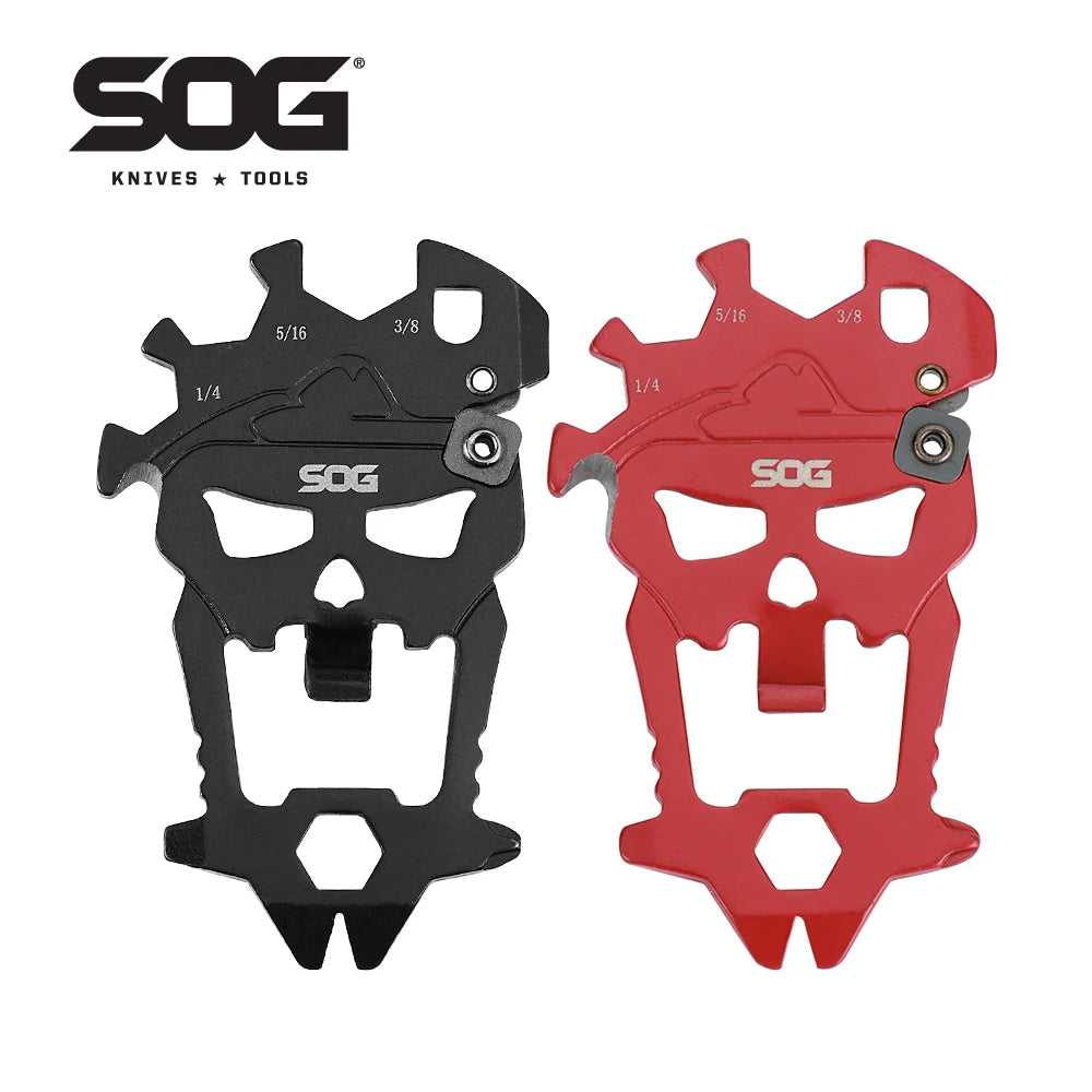 SOG 12 in 1 MACV EDC Multi-tool Stainless Steel Keychain Pocket Gadget Portable Mini Multifunctional Tools with Bottle Opener Screwdriver Wrench Cutter For Cycling Camping Outdoor