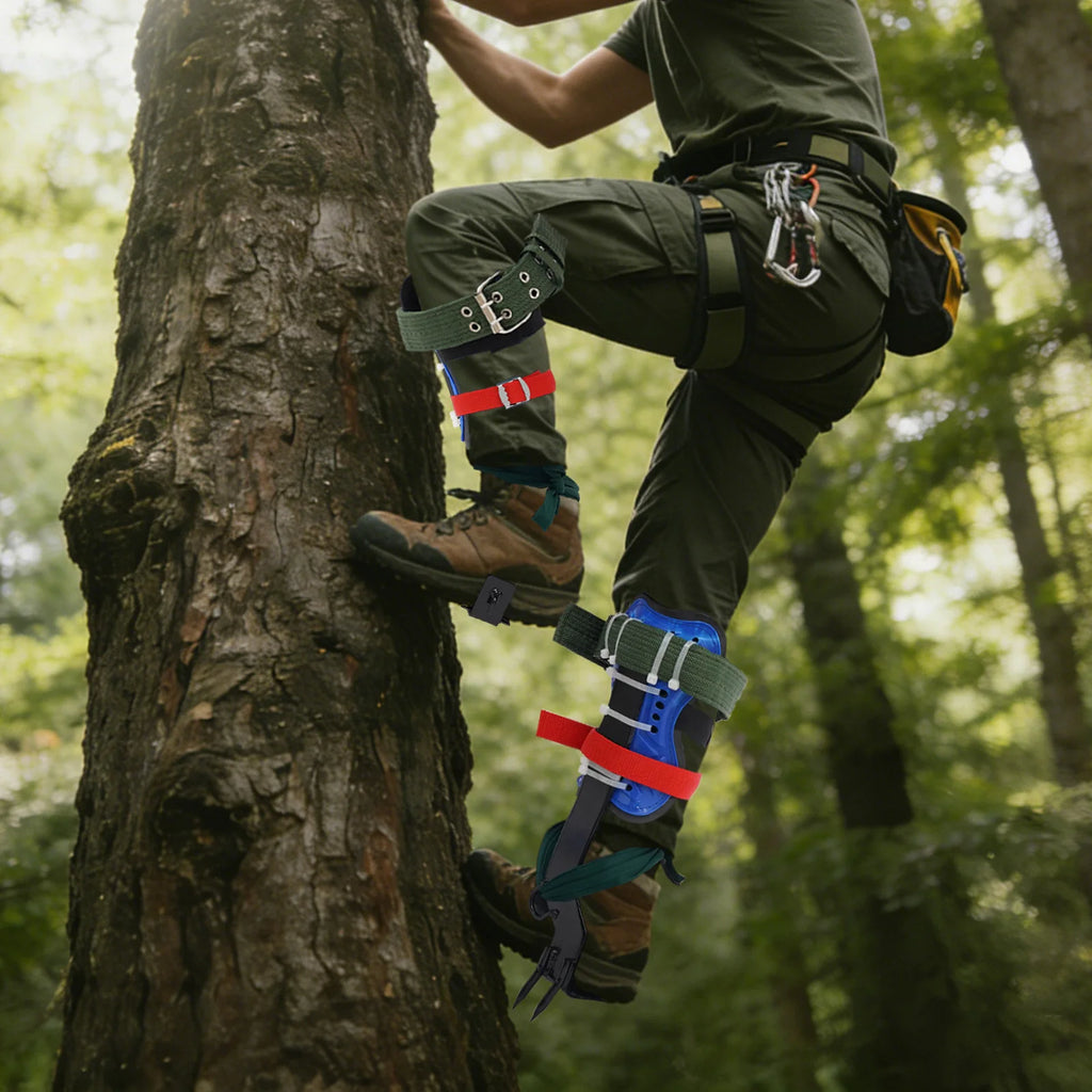 Tree Climbing Tools Set, Heavy Duty Carbon Steel Climbing Spikes with Safety Belt and Rope,