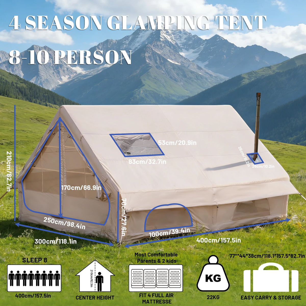 Large Luxury Inflatable Glamping Tent