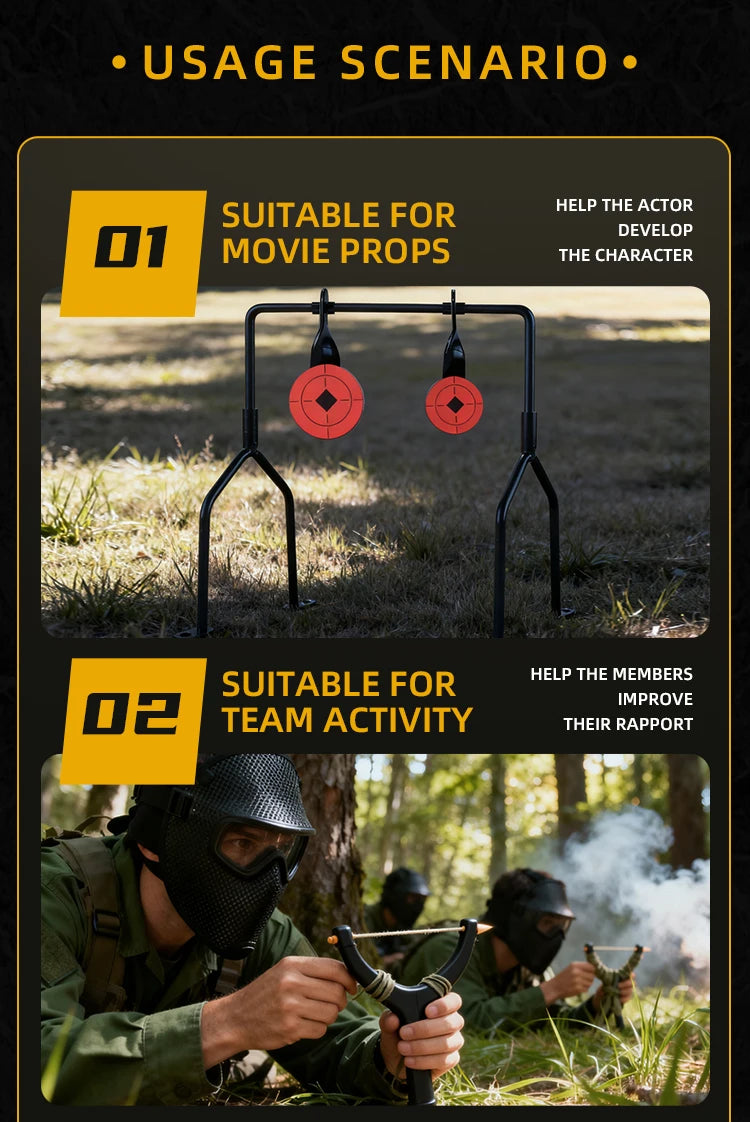 Self‑Reset Spinning Metal Target Stand