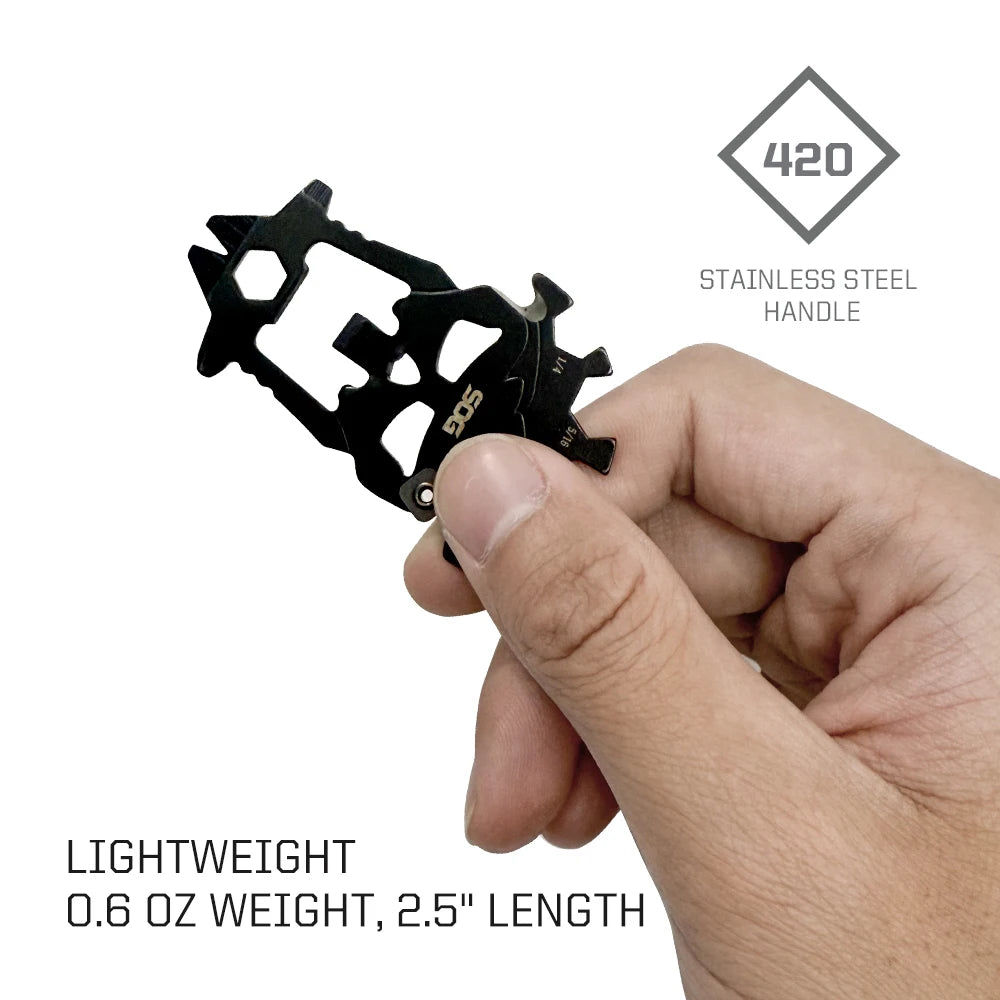 SOG 12 in 1 MACV EDC Multi-tool Stainless Steel Keychain Pocket Gadget Portable Mini Multifunctional Tools with Bottle Opener Screwdriver Wrench Cutter For Cycling Camping Outdoor