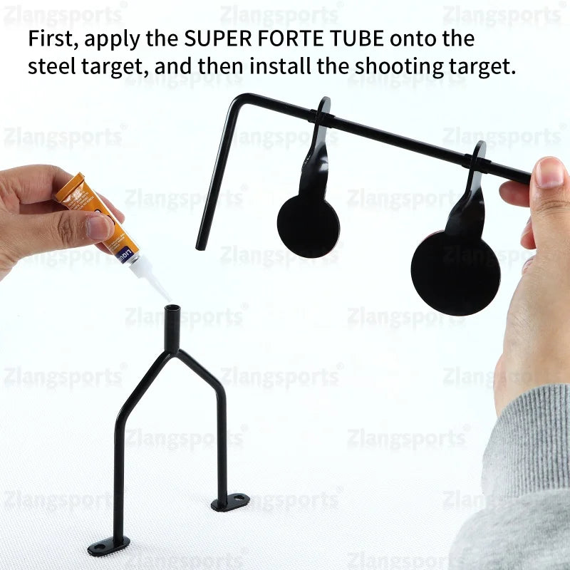 Self‑Reset Spinning Metal Target Stand