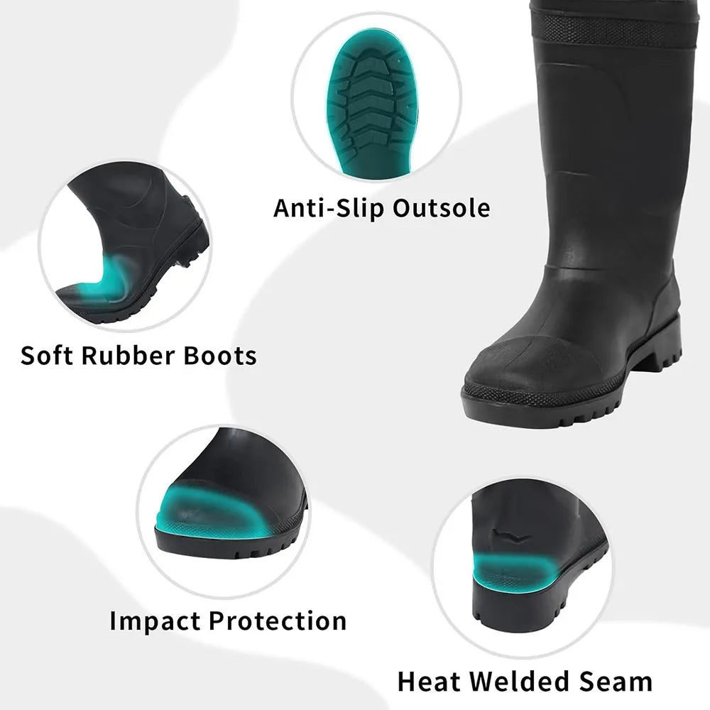Night Cat Waterproof Fishing Waders: Hunting Chest Waders with Bootfoot and Belt